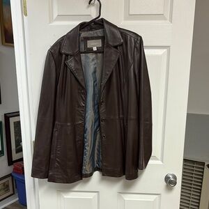 Croft & Barrow Brown Leather Jacket Timeless Style